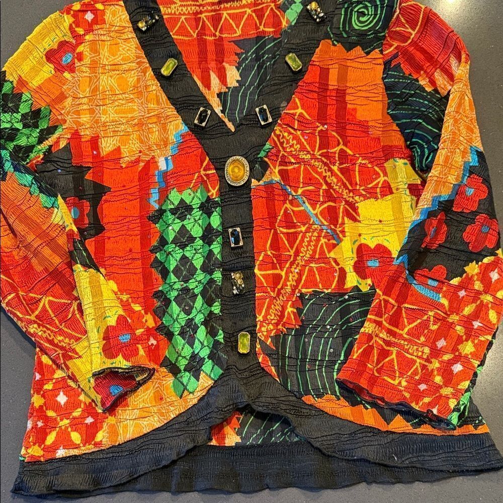 Alberto Makali Multicolor Patchwork Blouse
